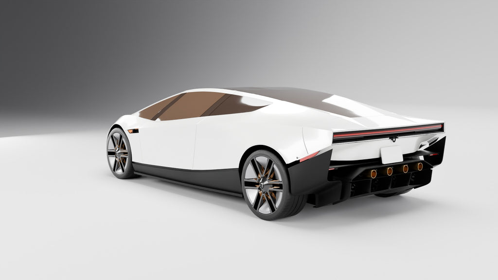 Tesla Roadster 2026 3D model – rear three-quarter view, clean studio render