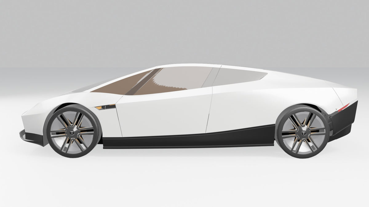 Tesla Roadster 2026 3D model – side profile, clean studio render